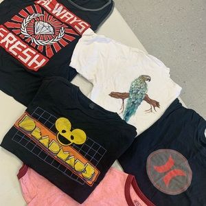 Lot of 5 Streetwear Old Hurley Parrot Deadmau5 M
